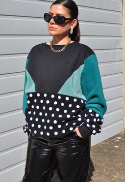 Vintage Y2K reworked Champion polka dot sweatshirt