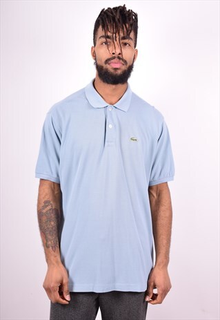 LACOSTE MENS VINTAGE POLO SHIRT XL BLUE 90'S