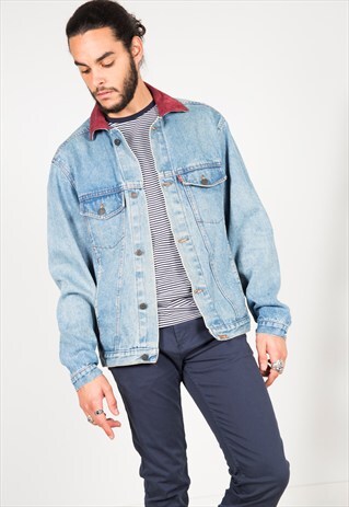 VINTAGE 80'S LEVI'S CONTRAST COLLAR JACKET / S0075