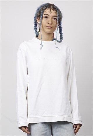 VINTAGE 90'S CHAMPION LOGO WHITE SWEATER