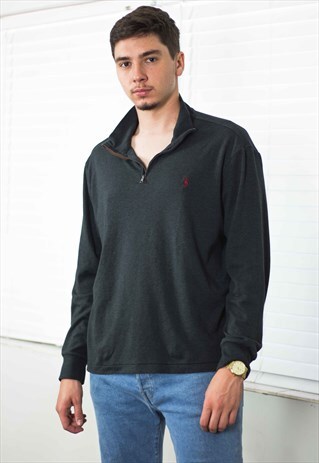 VINTAGE POLO RALPH LAUREN 1/4 ZIP SWEATSHIRT JUMPER XL 10.8