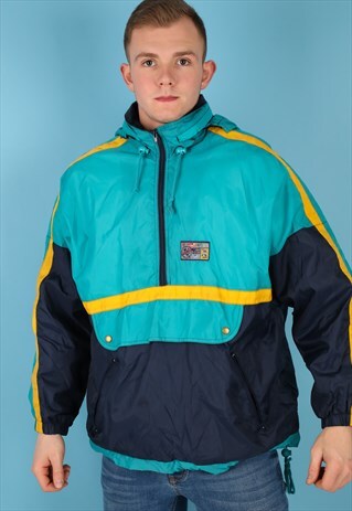 VINTAGE WINDBREAKER JACKET IN MULTI NJ531