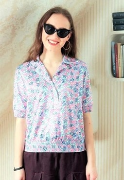 Colourful floral short sleeve top