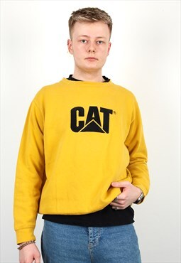 Vintage Caterpillar Sweatshirt in Yellow