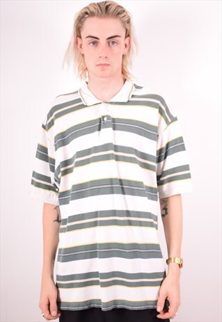 CHAPS RALPH LAUREN MENS VINTAGE POLO SHIRT XL WHITE 90S