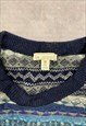 VINTAGE GAP KNITTED JUMPER ABSTRACT PATTERNED KNIT SWEATER