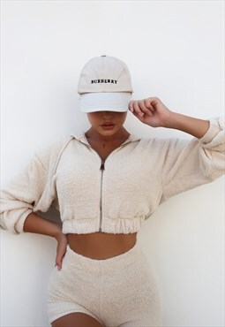 Authentic Vintage 00s Cream Burberry Baseball Cap.