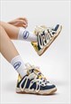 CHUNKY SOLE SKATER SHOES GRAFFITI TRAINERS PLATFORM SHOES