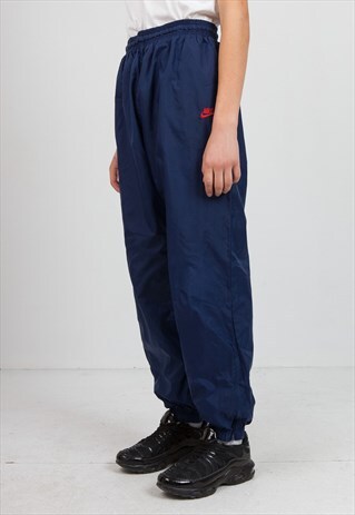 VINTAGE RETRO NAVY NIKE TRACK JOGGERS BOTTOMS