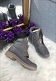 GREY HIKER STYLE ANKLE BOOTS