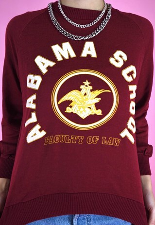 VINTAGE 90S JUMPER SWEATSHIRT RED COLLEGE ALABAMA