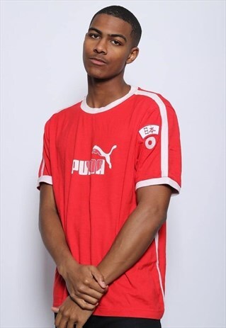 VINTAGE PUMA BIG LOGO T-SHIRT RED