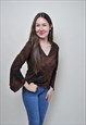 Y2K PULLOVER BLOUSE, WIDE SLEEVE SUMMER LIGHT TOP