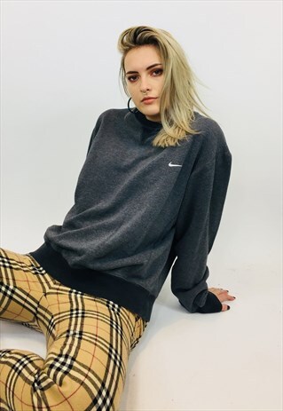 VINTAGE NIKE EMBROIDERED SWOOSH SWEATSHIRT