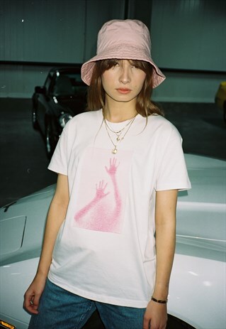 PERSONALISED WHITE HANDS EMBROIDERY T-SHIRT