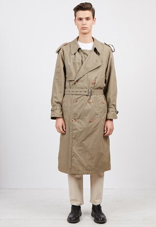 VINTAGE BROWN AMERICAN STORY PEA TRENCH COAT
