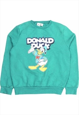 Disney 90's Donald duck Crewneck Sweatshirt Small Green