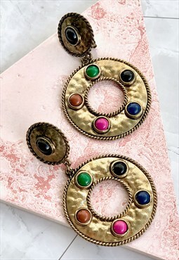 90s Hoop Earrings Statement Vintage Jewellery 