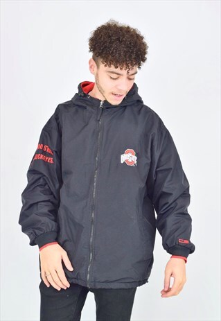 VINTAGE 90'S OHIO STATE BLACK AND RED COAT