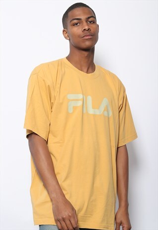 VINTAGE FILA LOGO T-SHIRT YELLOW