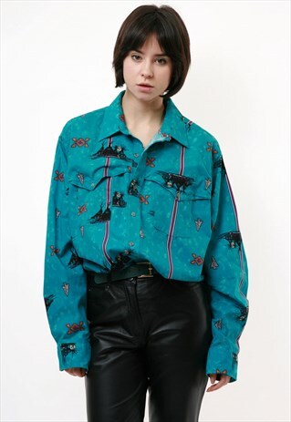 WRANGLER PATTERN GRAPHIC 90S VINTAGE SHIRT 18107