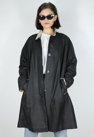 VINTAGE 90S LEATHER COAT