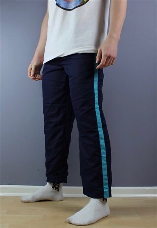 VINTAGE STARTER JOGGERS IN NAVY WITH EMBROIDERED LOGO