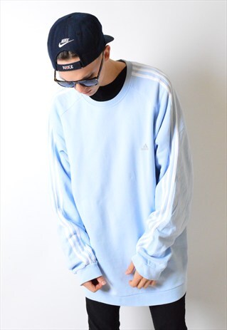 PASTEL BLUE OVERSIZED ADIDAS SWEATSHIRT JUMPER