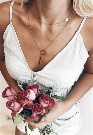 SWALLOW BIRD NECKLACE GOLD PLATED STAINLESS STEEL WATERPROOF