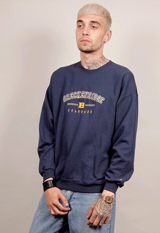 VINTAGE 90'S NAVY CHAMPION BRECKENBRIDGE SWEATSHIRT