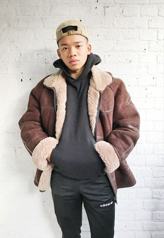 SHEARLING JACKET/COAT WITH FLEECE LINING (1990'S/MENS)