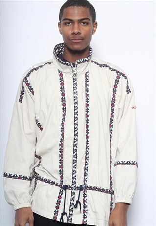 VINTAGE ADIDAS LOGO TRACK JACKET BEIGE