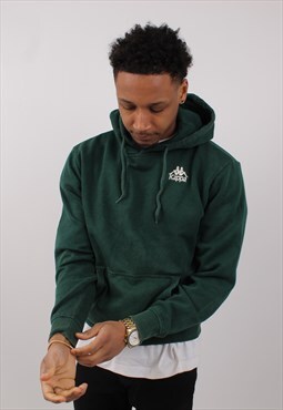 Vintage Men's Kappa Green Pull Over Hoodie