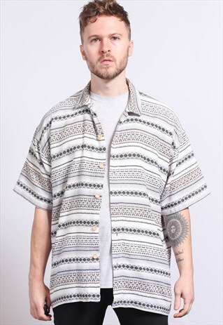 VINTAGE AZTEC PATTERNED SHIRT
