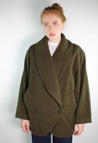 90S VINTAGE PLAIN COAT PURE WOOL