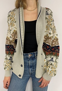 Cool Cosy Patterned Abstract Vintage Cardigan