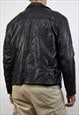 VINTAGE  LEATHER JACKET GEORGE MARTHA IN BLACK L