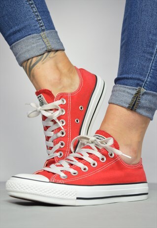 VINTAGE 90S CONVERSE RED OX SHOES TRAINERS PREPPY RETRO