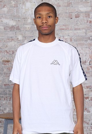 VINTAGE KAPPA TAPE LOGO T-SHIRT WHITE
