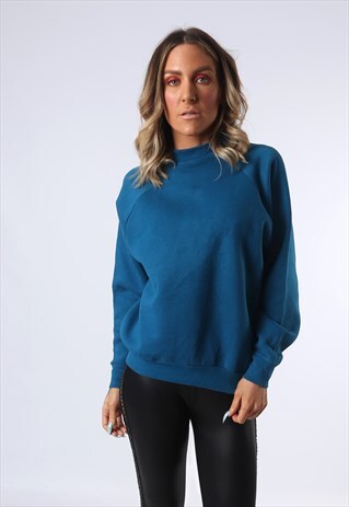 SWEATSHIRT JUMPER OVERSIZED PLAIN UK 12 (D1W)