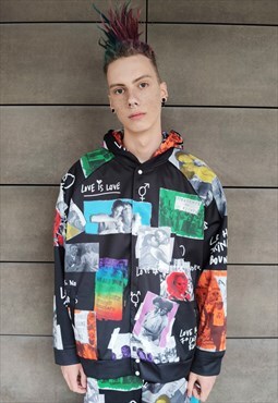 Pride varsity jacket LGBT support thin bomber rainbow black