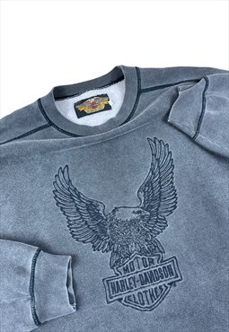Harley Davidson Vintage Y2K Grey sweatshirt Embroidered