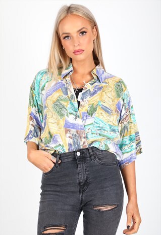 VINTAGE UNBRANDED PATTERN SHIRT S222