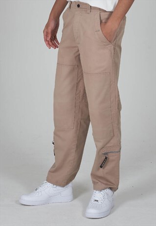 VINTAGE 90'S NAPAPIJRI BEIGE CARGO TROUSERS