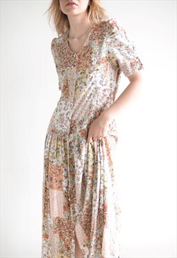 Vintage Flowy Floral Dress
