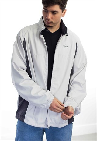 VINTAGE REEBOK LOGO WINDBREAKER JACKET 90S XL 13.8