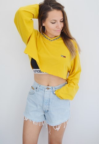 90S TOMMY HILFIGER FESTIVAL VINTAGE CROPPED TOP/ SWEATSHIRT