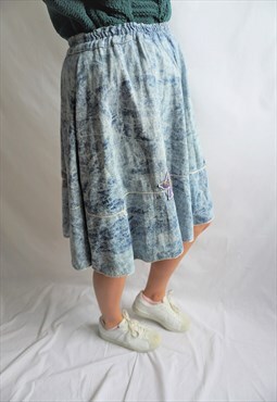 Vintage High Waist Denim Skirt Skirts Midi 90s Acid Wash