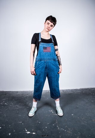 VINTAGE BLUE DENIM DUNGAREES