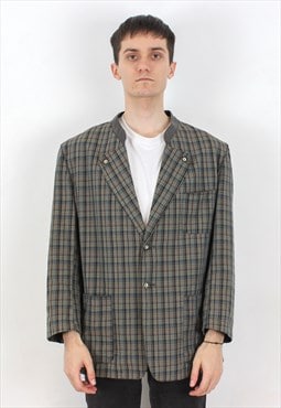 Trachten Blazer Thin Plaid Coat UK 42 Cotton Jacket Jager L